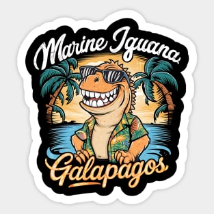 Galapagos marine iguana. Iguanas. Lizards lovers Sticker